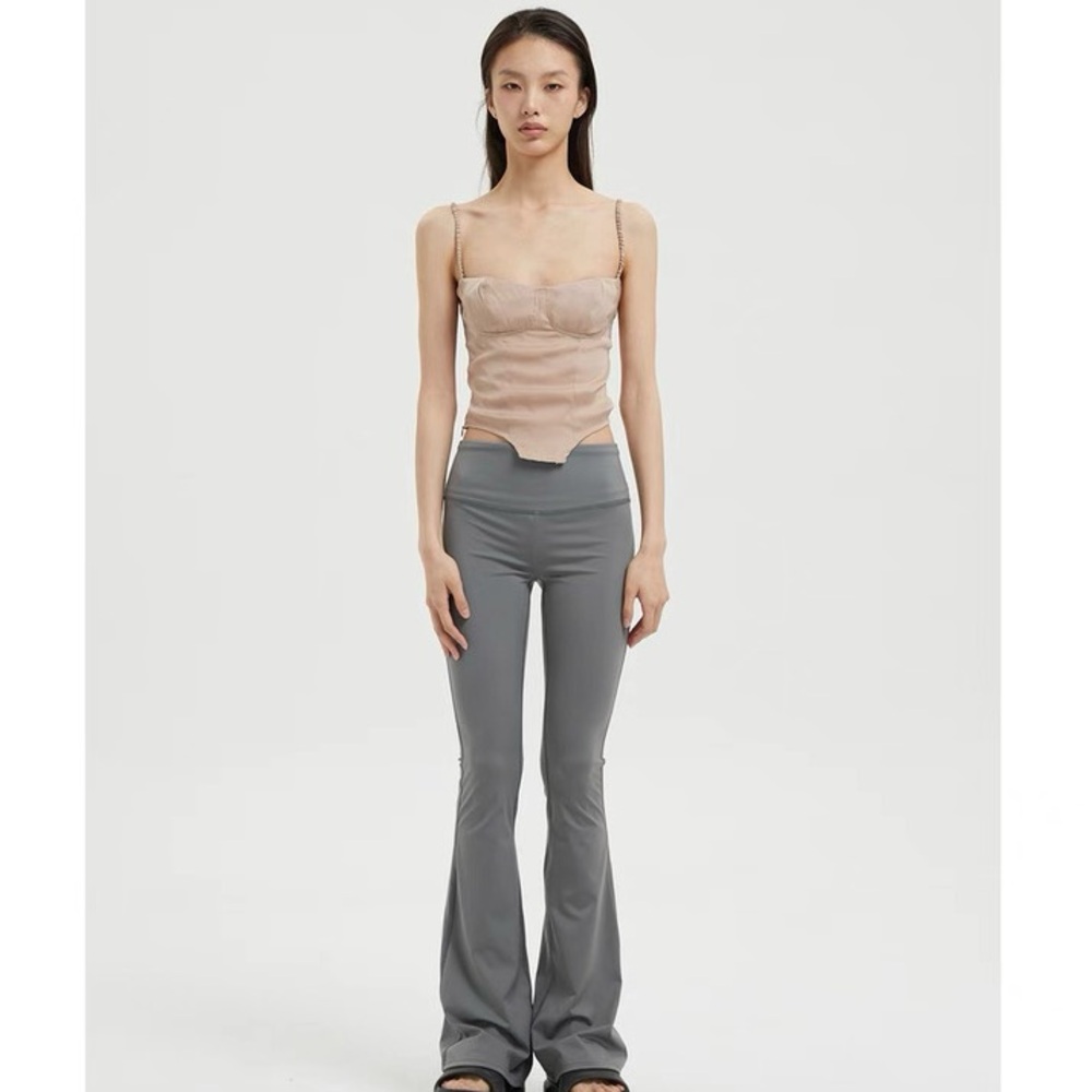 Night Before Storm Flare Pants, Gray